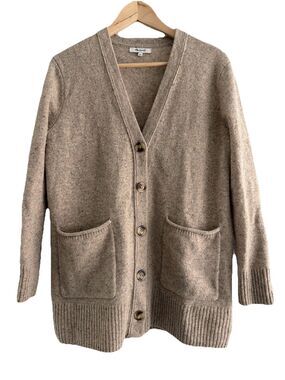 Madewell Donegal Maysfield Cardigan Sweater Button Up Oatmeal Tan small